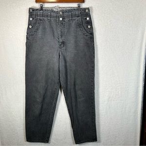 Vtg desperado charcoal side button high waisted jeans size 13